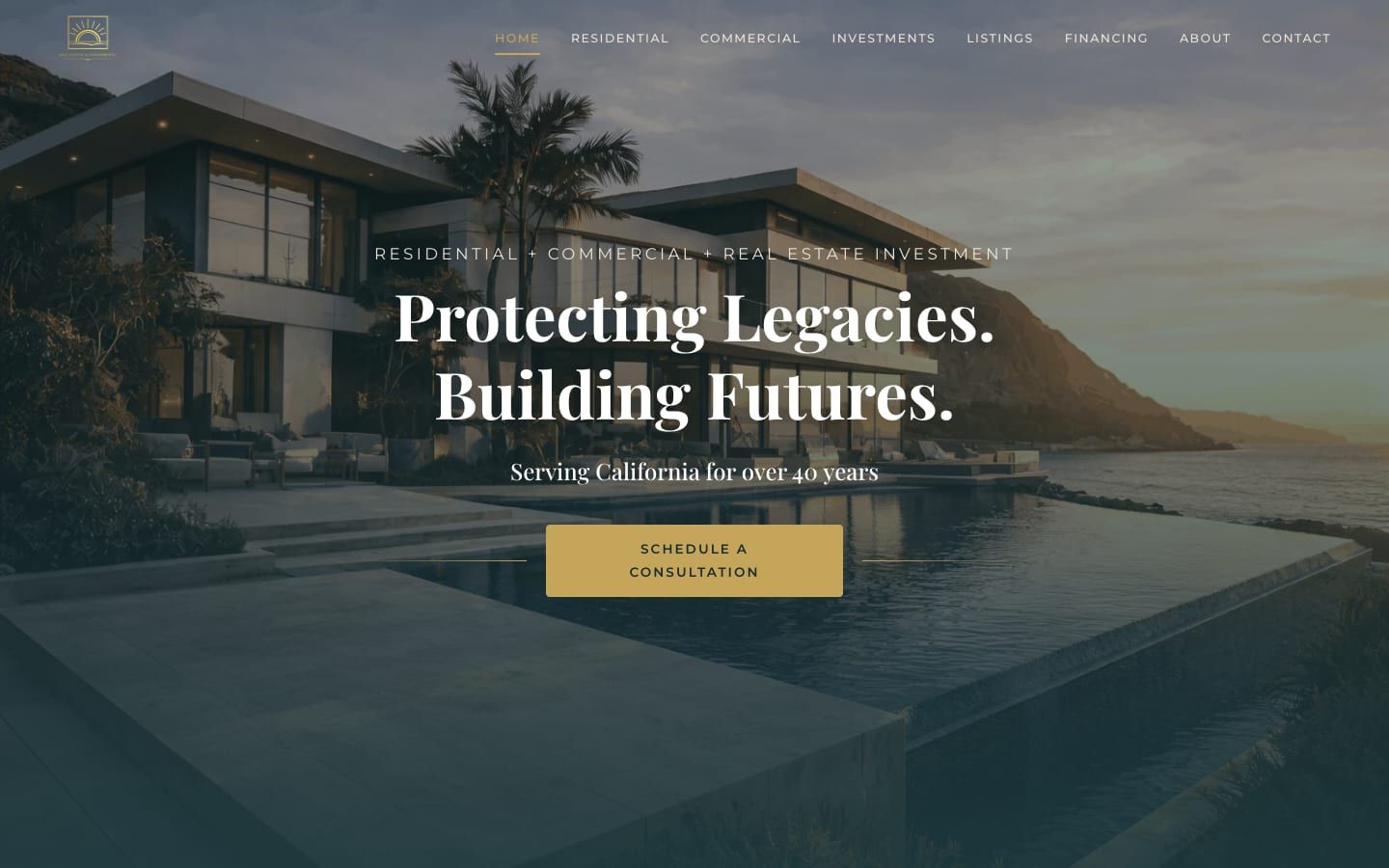 Aegis Realtor website, desktop view
