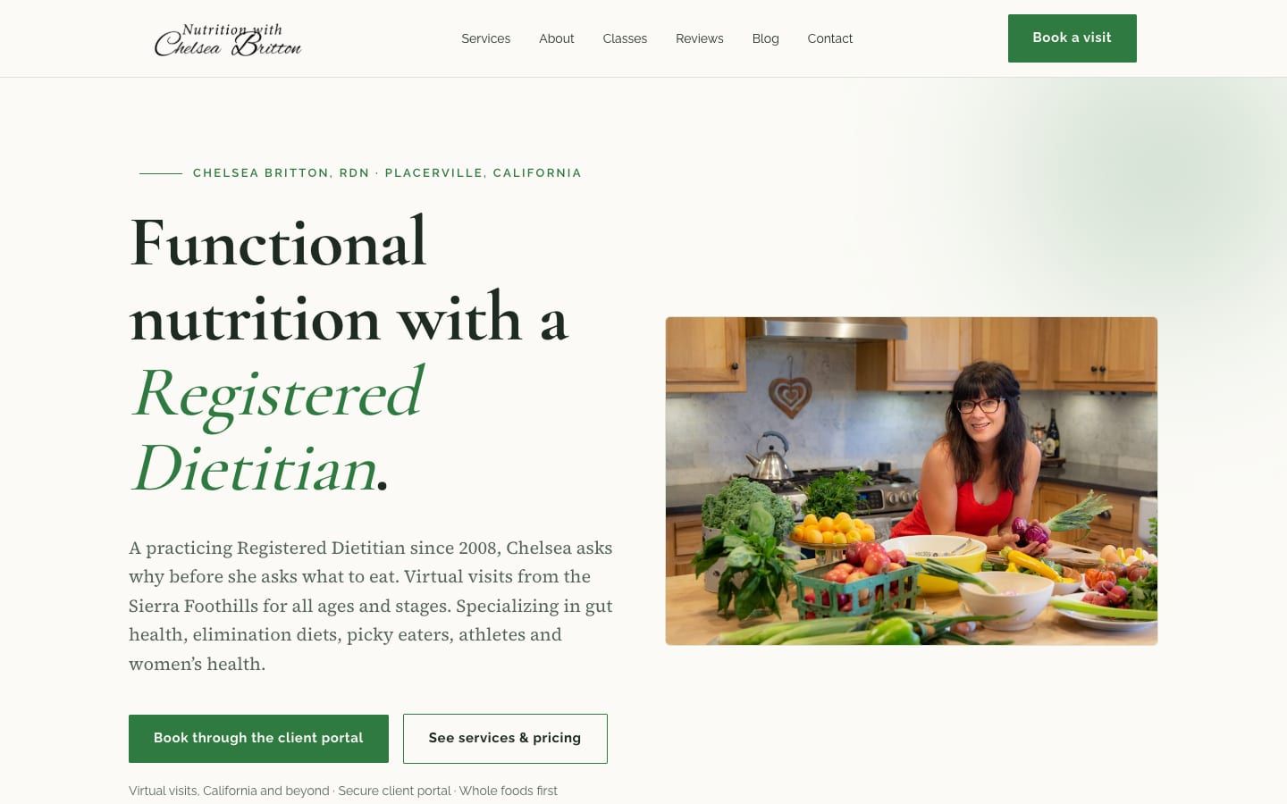 A small business website on Bougie Core