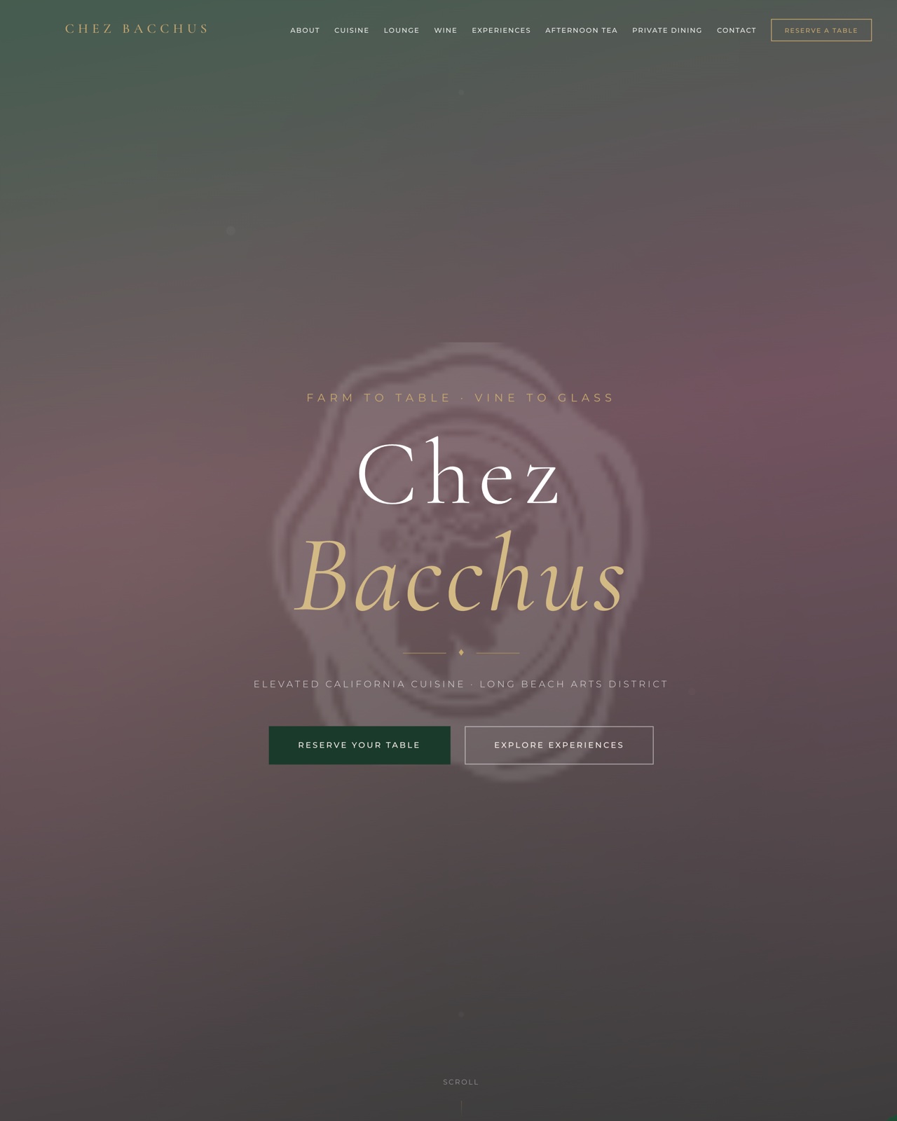 Chez Bacchus website preview