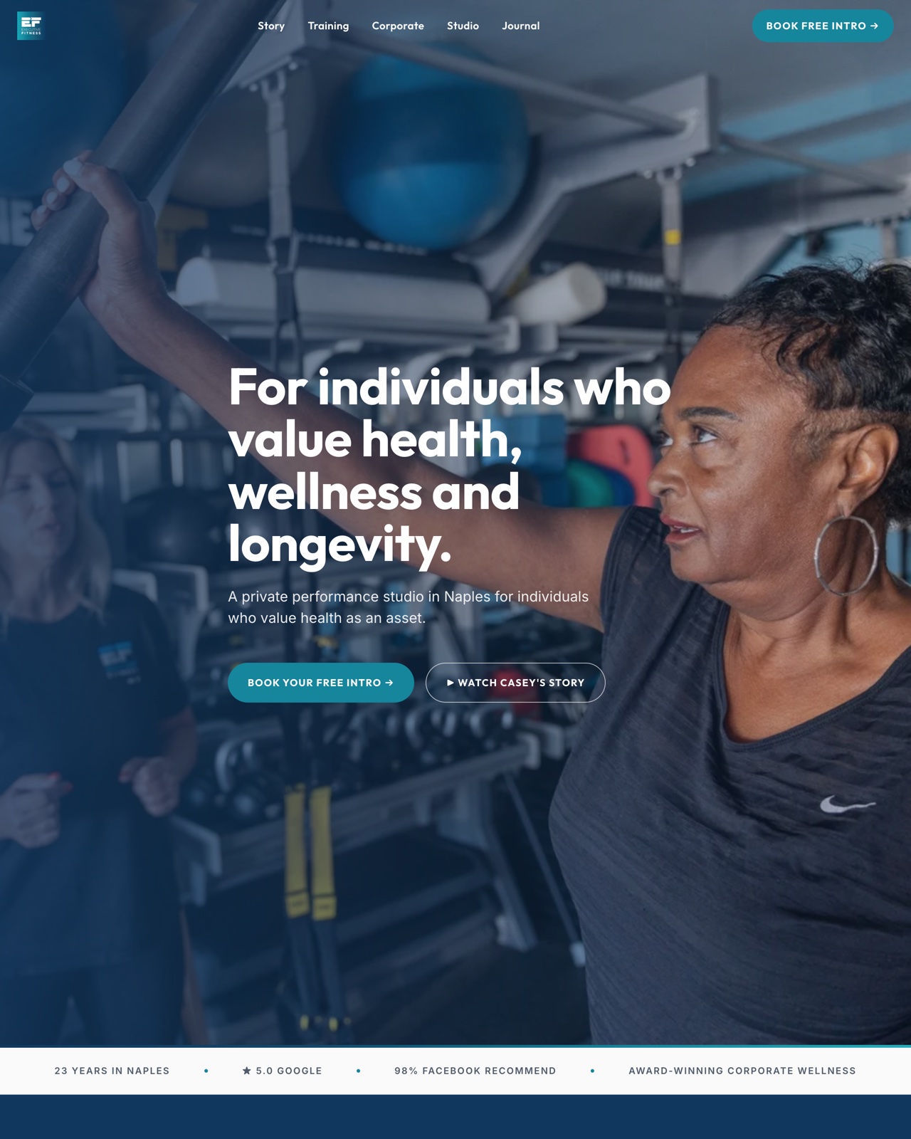 Executive Fitness website preview
