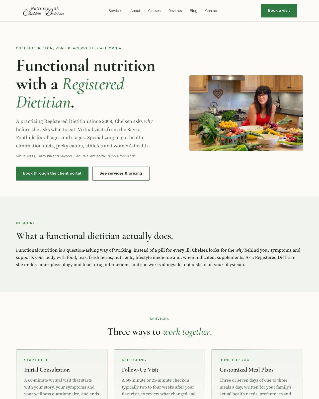 Nutrition with CB website preview